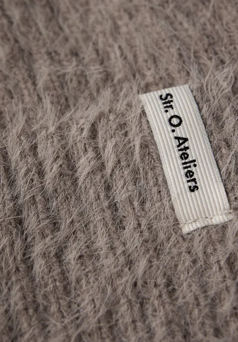 Federgarn Beanie Sandy Mocca Mel.