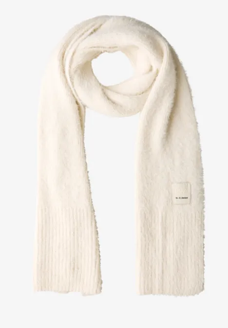 Langer Federgarn Schal lucid white