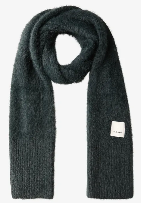 Langer Federgarn Schal juniper green mel.