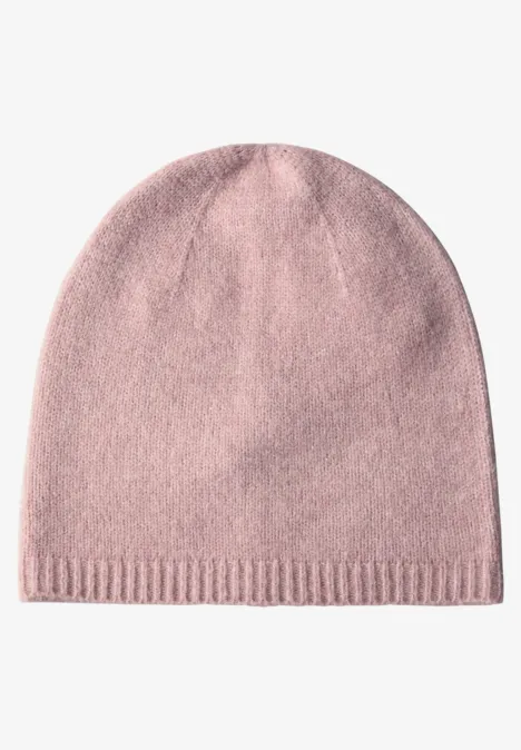 Feinstrick Beanie rosewood pink melange