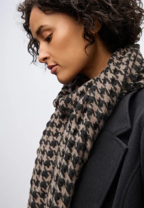 Houndstooth Strukturschal Black