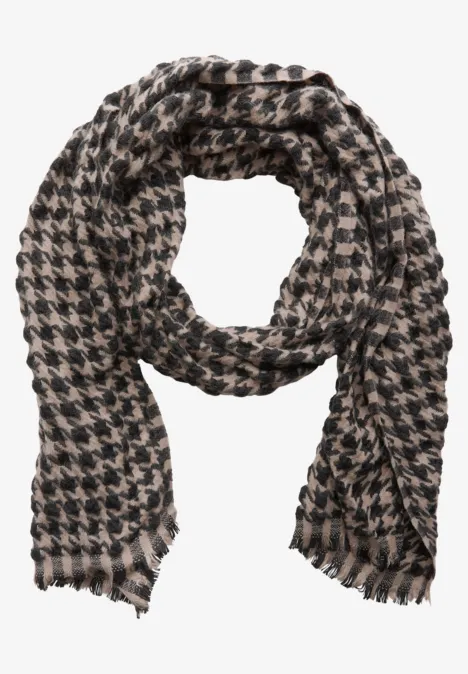 Houndstooth Strukturschal Black