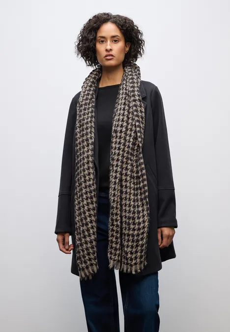 Houndstooth Strukturschal Black
