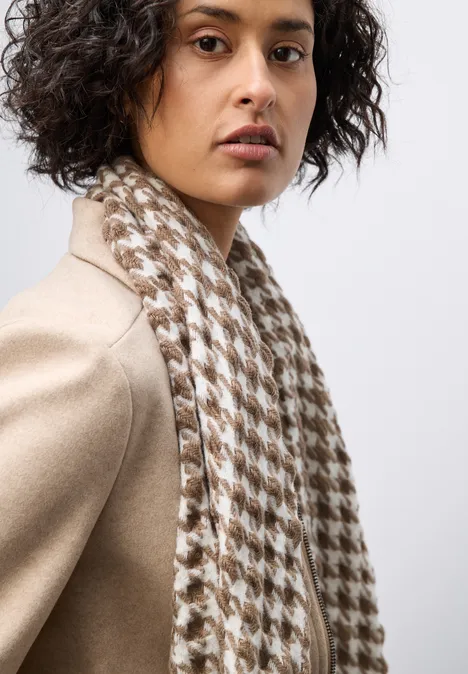 Houndstooth Strukturschal rocky brown