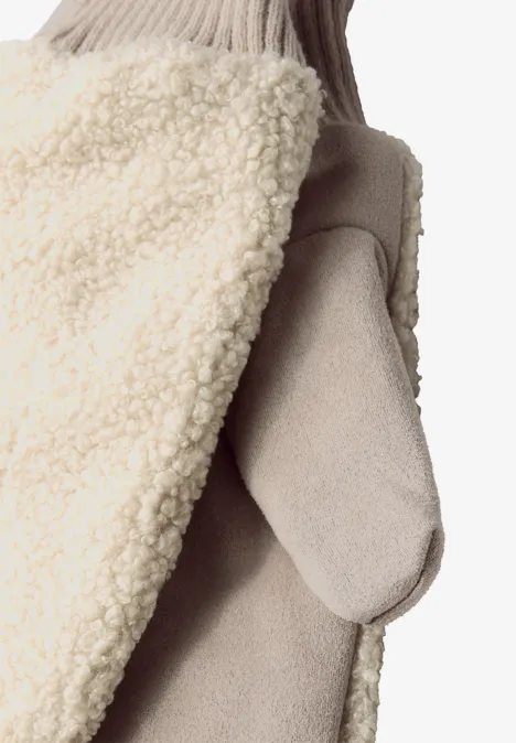 Teddy Velours Handschuhe pastel sand