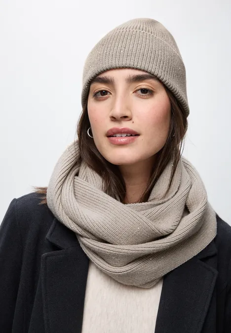 Beanie mit Pailletten Soft Sand Mel.