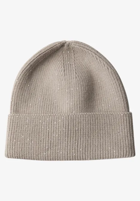 Beanie mit Pailletten Soft Sand Mel.