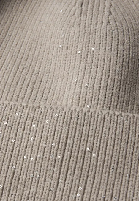 Beanie mit Pailletten Soft Sand Mel.
