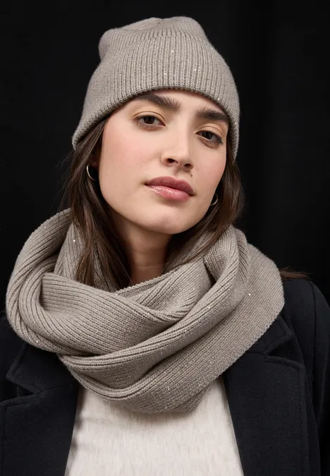 Loop Schal mit Pailletten Soft Sand Mel.