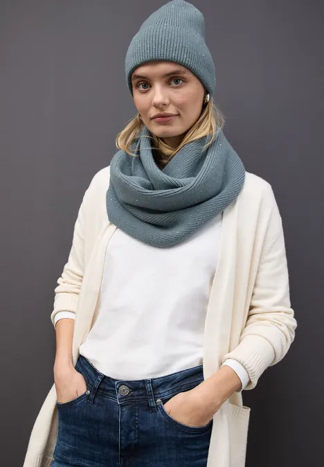 Loop Schal mit Pailletten sterling blue mel.