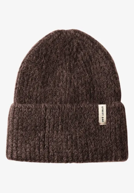 Strickmütze mit Woll-Anteil deep roast brown mel.