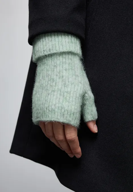Handwärmer mit Woll-Anteil serene green mel.