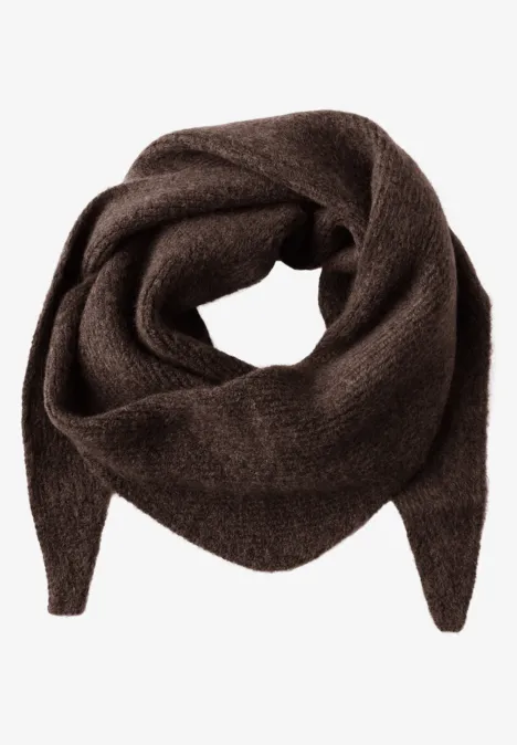 Schal mit Woll-Anteil deep roast brown mel.