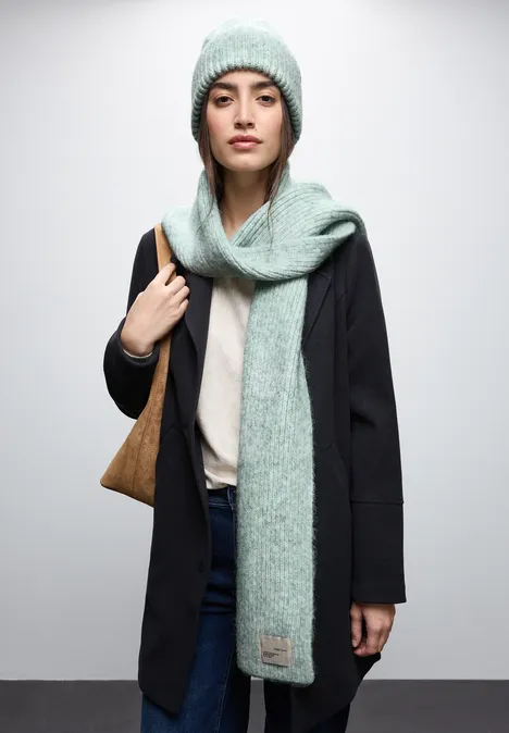 Schal mit Woll-Anteil serene green mel.