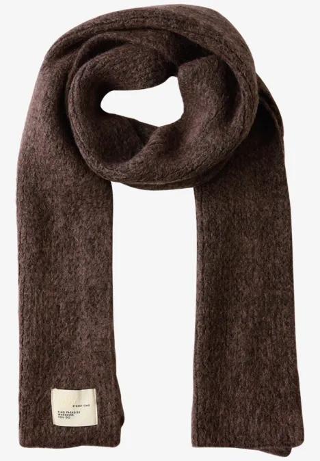 Schal mit Woll-Anteil deep roast brown mel.