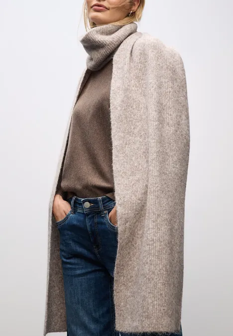 Schal mit Turtleneck Soft Sand Mel.