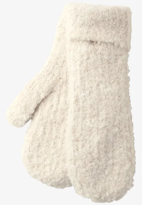 Bouclé Fäustlinge soft beige