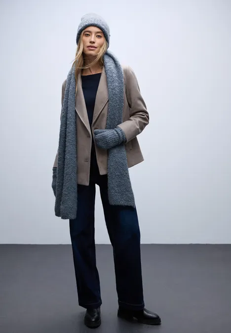 Bouclé Fäustlinge Slate Blue Mel.