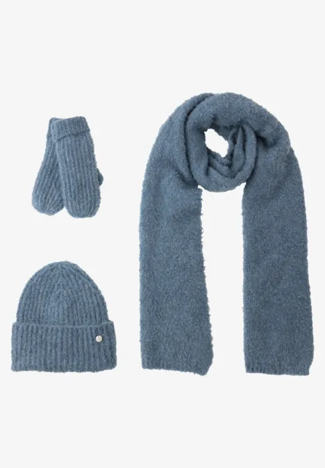 Bouclé Schal Slate Blue Mel.