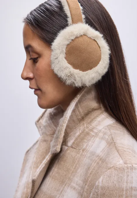 Cache-oreilles en velours pastel sand