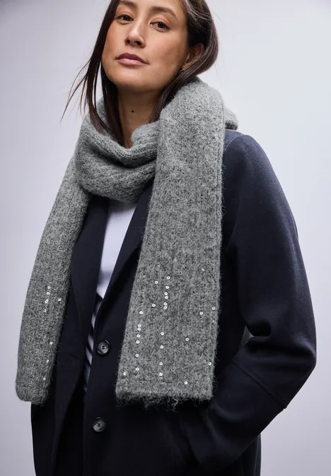 Schal mit Pailletten anthracite melange