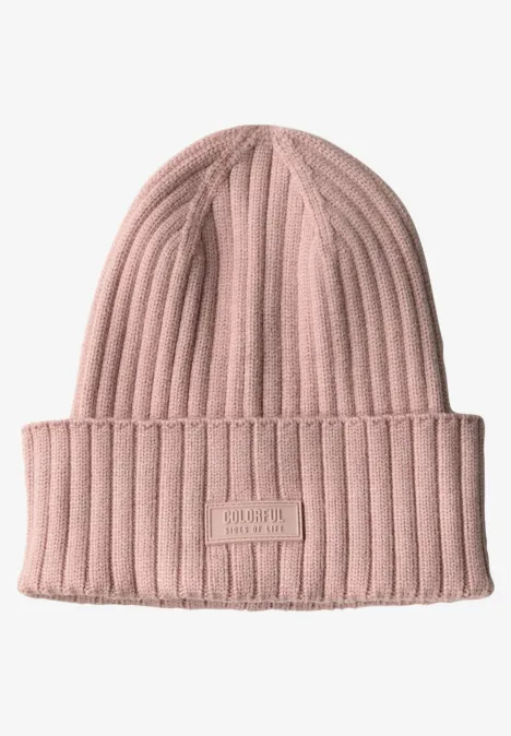 Rippstrick Beanie faded rose mel.