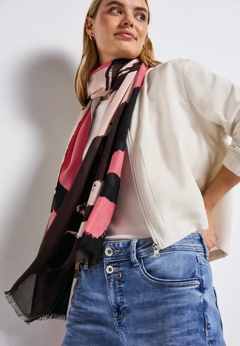 Leichter Schal mit Muster faded rose