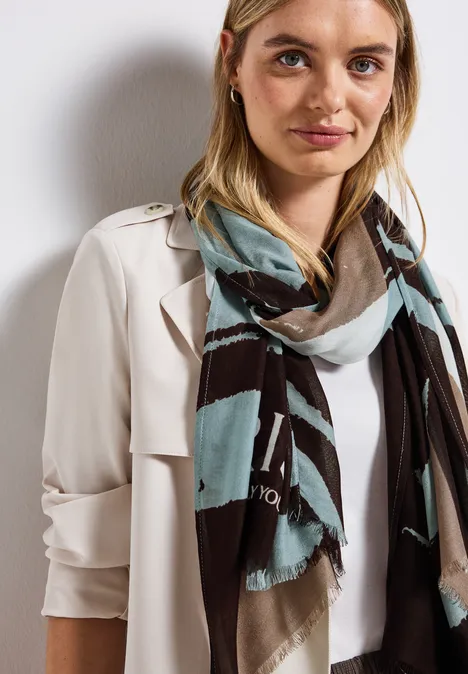 Leichter Schal mit Muster arona blue