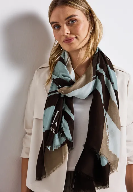 Leichter Schal mit Muster arona blue