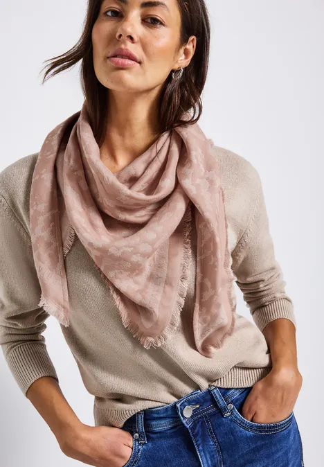 Jacquard Dreieckstuch faded rose