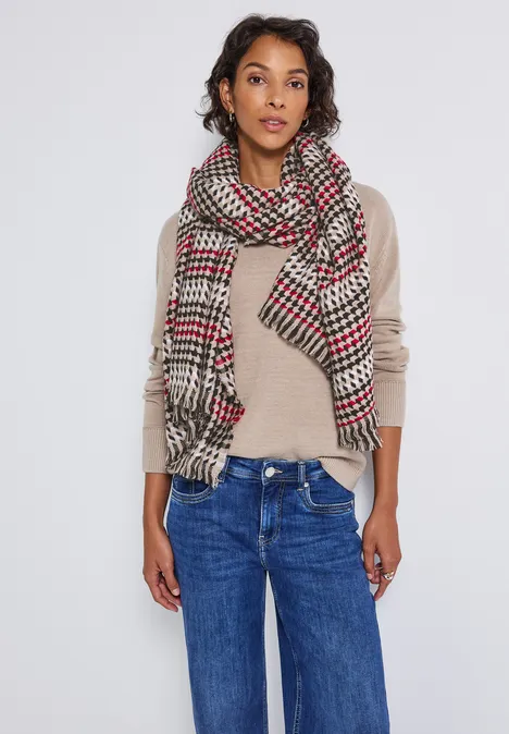 Karierter Twill Schal morning beige