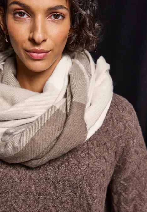 Madras Schal silk brown