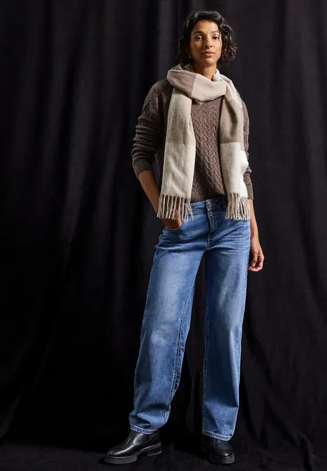 Madras Schal silk brown