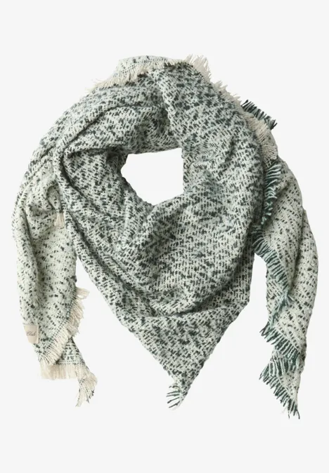 Bouclé Dreieckstuch serene green