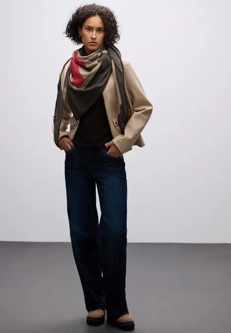 Sjaal met patches multicolor
