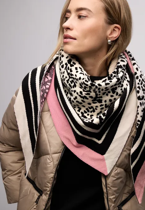 Dreieckstuch mit Leo-Muster Black Dreieckstuch mit Leo-Muster Black