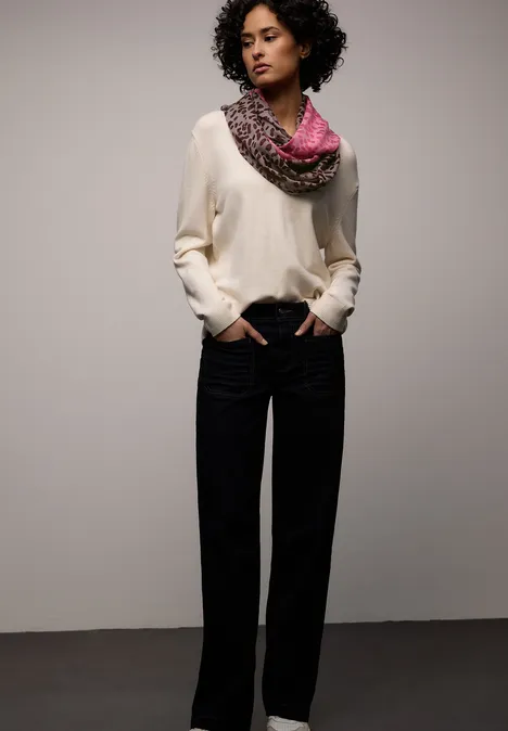 Gemusterter Loop Schal blossom pink