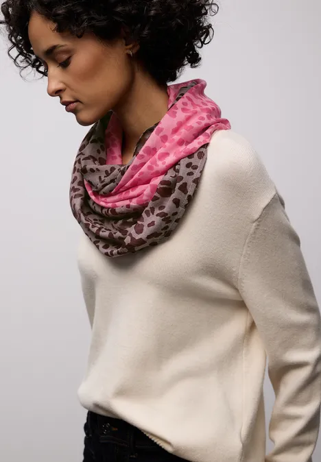 Gemusterter Loop Schal blossom pink