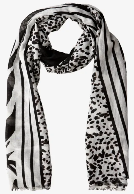 Gemusterter Schal Black