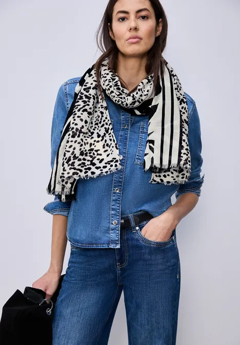 Wzorzysty szalik Black Wzorzysty szalik Black