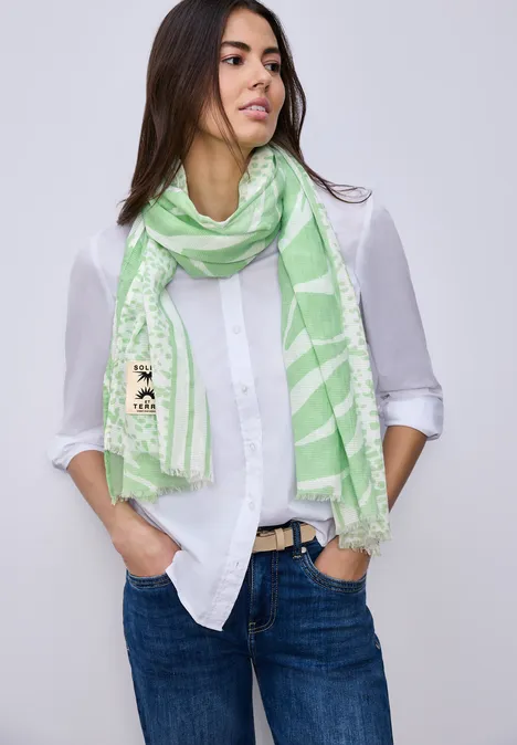 Gemusterter Schal Bright Pistachio