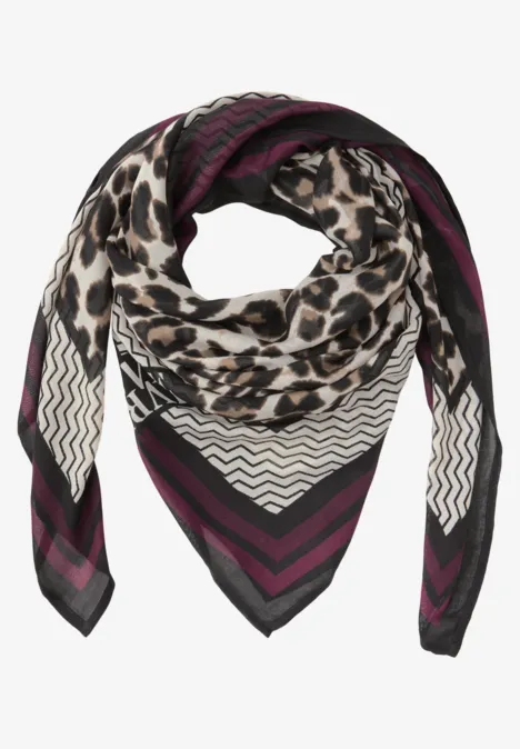 Sjaal met leopatroon multicolor