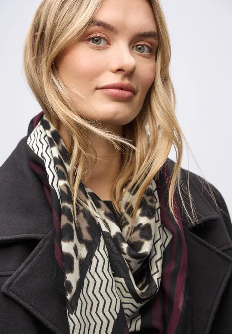 Sjaal met leopatroon multicolor