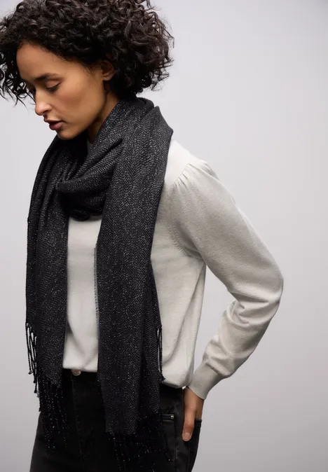 Glitzernder Schal gravel grey