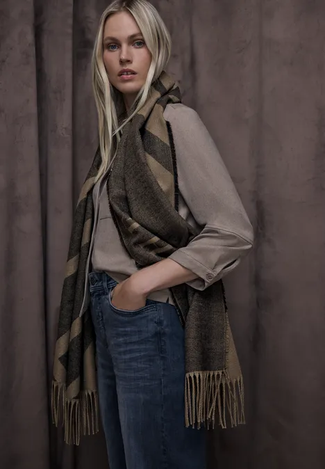 Cosy Jacquard Schal light terra mocha Cosy Jacquard Schal light terra mocha