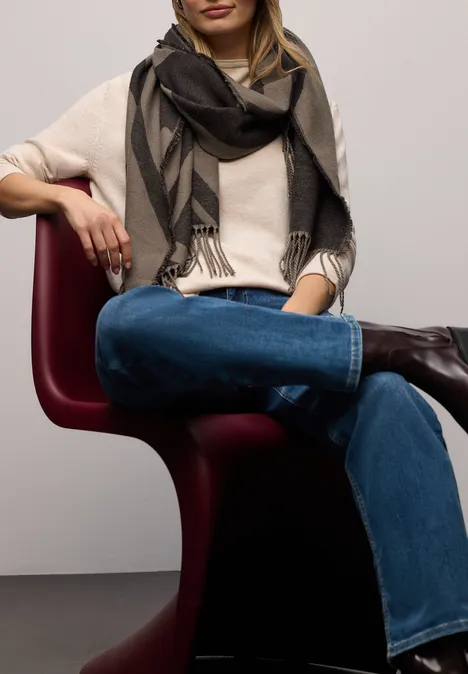 Cosy Jacquard Schal light terra mocha Cosy Jacquard Schal light terra mocha