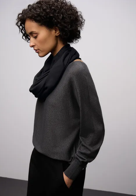 Sjaal met lus in effen kleur Black Sjaal met lus in effen kleur Black