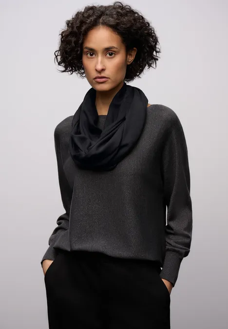 Sjaal met lus in effen kleur Black Sjaal met lus in effen kleur Black