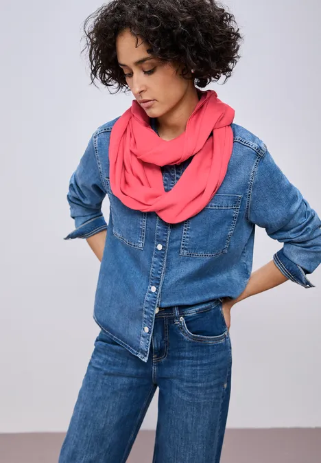 Loop Schal in Unifarbe striking coral