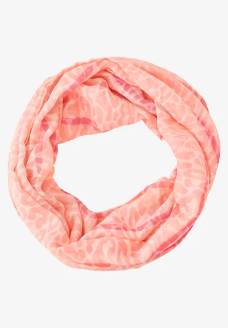 Gemusterter Loop-Schal striking coral